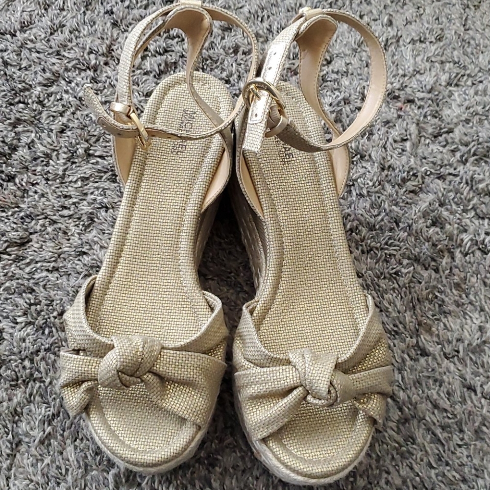Gold Michael Kors heeled Wedges